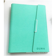 Green Hardcover Notebook Custom Logo. Imitation Leather PU Loose-Leaf Notebook